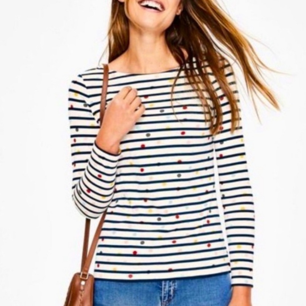 Boden Striped Dot Tee sz 16